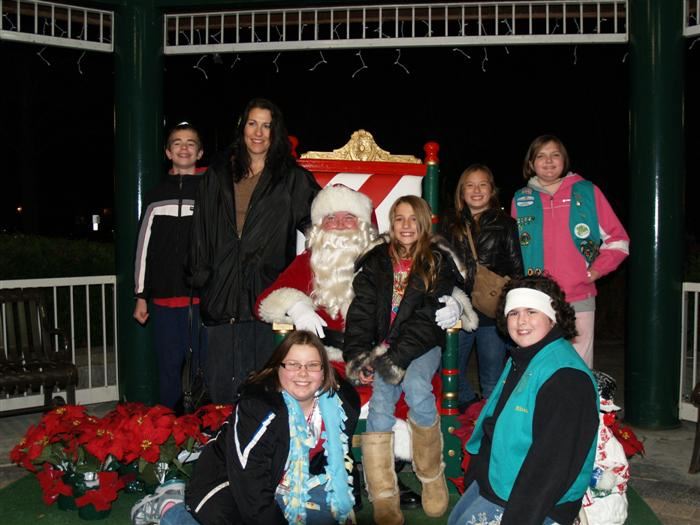 Girl Scouts with Santa