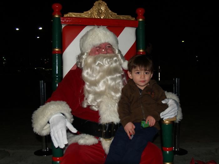 Boy poses with Santa