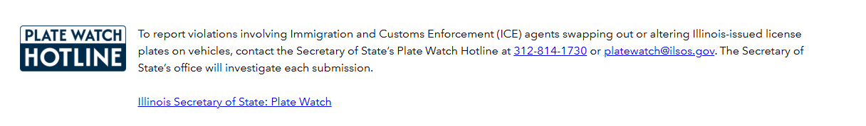 Screenshot of Secretary of State program information